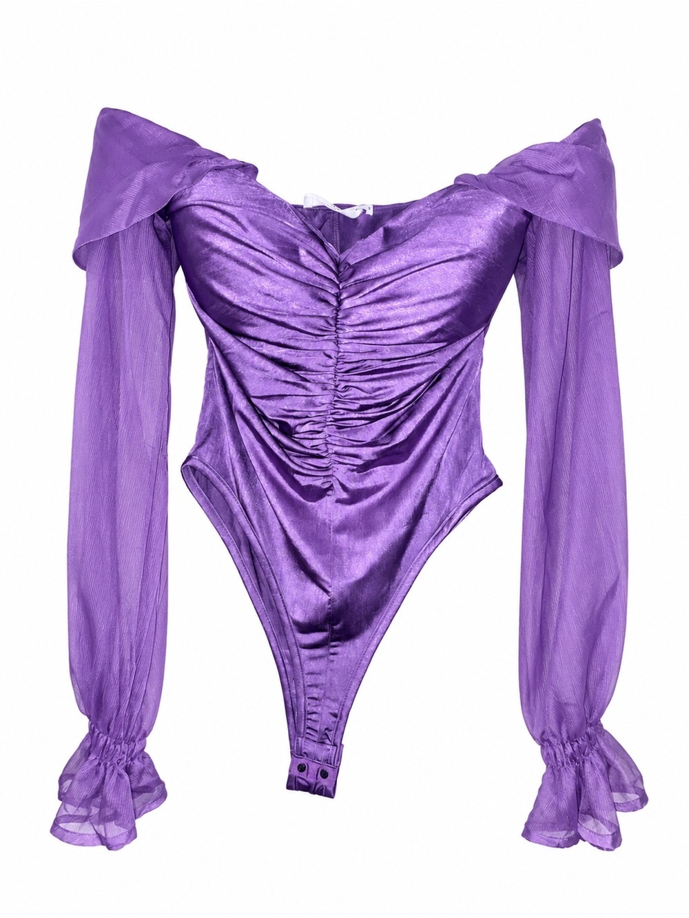 JW Signature Los Angeles Purple Off-the-Shoulder Bodysuit – Size Medium